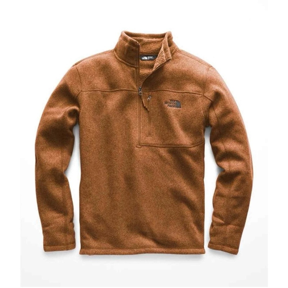 The North Face Mens Large Brown Fleece Quarter Zip Pullover Jacket - Picture 2 of 12